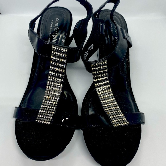 Black Sequined Sandals - Picture 2 of 2